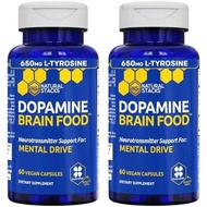 NATURAL STACKS Dopamine Brain Food - 650mg L-Tyrosine Supplement - Dopamine Supplement for Focus & M