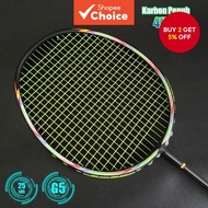 Original Full Carbon Badminton Racket, 22-25 lbs Pre-Strung with Free Grip