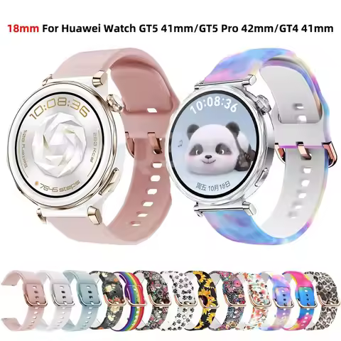 18MM Watchband Bracelet For HUAWEI WATCH GT 5 GT 4 41mm Huawei Watch GT5 GT 5 Pro 42mm Sport Silicon
