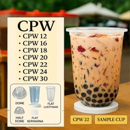 1000pcs Cup Plastik Capsule Brand CPW Thailand Gelas Plastik Boba 12oz 14oz 16oz 18oz 20oz 22