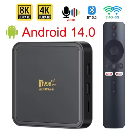 TV Box Android 14 TV98 Pro ATV Allwinner H313 Quad Core 8K Video 4K 2GB 16GB Dual Wifi BT5.2 Smart V