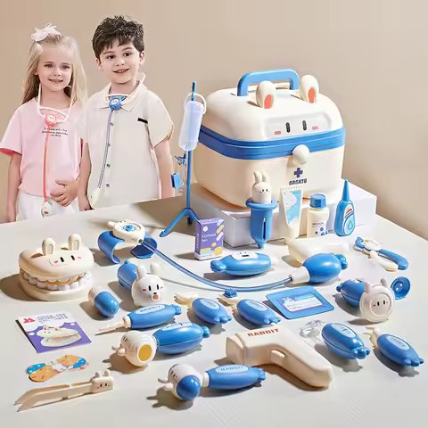 Kids Doctor Play Set – Medical Kit Toys with Stethoscope, Syringe, Dentist Tools, Educational Role P
