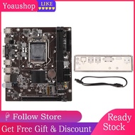 Yoaushop PC Motherboard  LGA 1155 Mini ITX VGA HD Output PCIE X16 Mining for Desktop