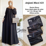 GROSIR BAJU HIJAB DRESS ANJANI MAXI #21 DENIM DIANA