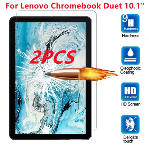 2 PCS 9H Tempered Glass Tablet Screen Protector For Lenovo Chromebook Duet 10.1 Inch CT-X636F X636F 