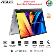ASUS Vivobook S 14 Flip TN3402Y 14"FHD Touch 2-in-1 Silver Laptop Ryzen 5 7430U 8GB 512GB SSD AMD W1