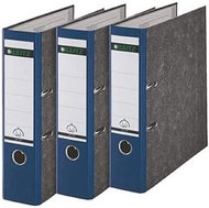 Leitz Quality Lever Arch Files 3 Pack Cloudy Marble Paper A4 8cm Spine Width Blue 310305035