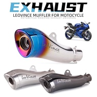 Motorcycle Exhaust LEOVINCE Scooter Modified exhaust Muffler pipe Sport Bike R15v3 R25V3 MT09 Z800 Z