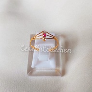 PUTIH MERAH 1/2 Gram Light Gold Red White Crown Ring