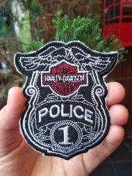 Emblem Patch Bordir Police Harley Davidson
