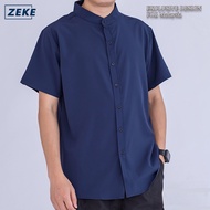 ZEKE A0009 Men Casual Shirt Baju Kemeja lelaki short Sleeve Buttons Up Loose Korean Men Shirt Plain