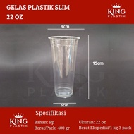 TipTop 22oz Clear Plastic Cups, 50 pcs | 22oz Plastic Drink Cup