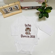 Newborn Body Set with Name Embroidered upon Request - 100% Soft Cotton - Meaningful Full Month Gift 