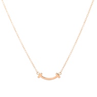【二手】Tiffany & Co.) 項鍊，T字Smile迷你吊墜，18K玫瑰金