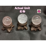 Gems House Natural Rose Quartz Crystal Ball + Wooden Base 天然粉水晶球 | 芙蓉晶水晶球 + 底座