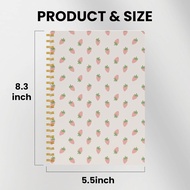 Pink Notebook Journal, Strawberry Notebook Journal, Preppy Notebook Journal, Girly Notebook, Kawaii 