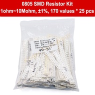 4250pcs 0805 SMD Resistor Kit, 1ohm~10Mohm, 卤1%, 170 values * 25 pcs, for produce samples/repair kit
