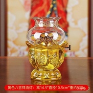 🐘Glass Liquid Butter Lamp Alloy Oil Lamp Buddha Worship in Buddhist Hall Pilot Lamp Lotus Lamp Household Butter Lamp