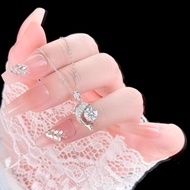 New Luxury S925 Sterling Silver Dolphin Necklace For Women Sparkling Temperament Designer Fashion Co