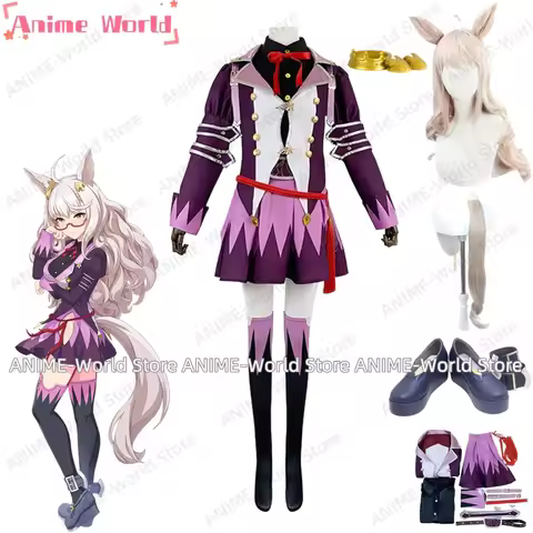 《Custom Size》Uma Musume Pretty Derby Biwa Hayahide pf Victory Formula Cosplay Costume Halloween Wig 