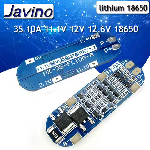 BMS 3S 10A 11.1V 12V 12.6V 18650 Lithium Battery Charger Protection Board Power Bank Charging BMS 3S