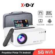 XGODY X1 Smart Proyektor Android 2+16GB 4K 450 ANSI Lumens Dolby WiFi5 Bluetooth STB