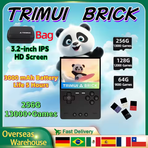 TRIMUI BRICK Retro Handheld Game Console Portable Video Player Game Consoles Open Source 3.2 Inch Pa