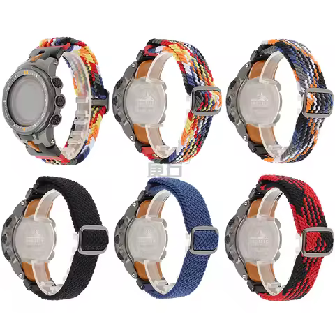 Braided Solo Nylon Watch Band Strap For Casio PRG-300 330 PRW-6000 PRW-6100 PRW-3000 PRW-3100