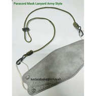 FACEMASK LANYARD PARACORD ARMY COLOUR ADJUSTABLE DIY TALI MASK PARACORD 550 WARNA ASKAR