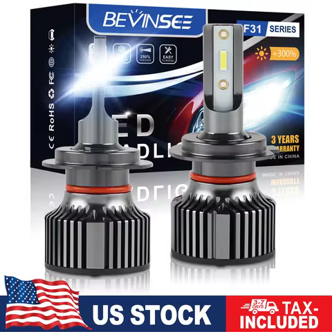 BEVINSEE H7 9012 HIR2 H1 LED Headlight Bulbs H4 9004 9007 9008 Hi/Lo Beam 9005 9006 H11 880 LED Car