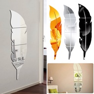 Removable 3D DIY Feather Background Mirror Wall Stickers Decal Art Vinyl Home Room Decor Acrylic Sticker Mural Wall Decoration