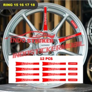 Lenso rim sticker Lenso rimcutting stiker, volk lensoring car rim sticker 15 16 17 18