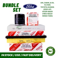 AIR, CABIN, & OIL FILTERS for TOYOTA AVANZA (2022-UP) (87139-28020/17801-BZ110/90915-YZZE1)