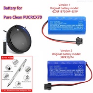 Robot Vacuum Cleaner Battery 9.6V/1800mAh, GZNF18730HP-3S1P, 3FPR19/74 for Pure Clean PUCRCX70