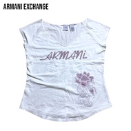 armani exchange White Cotton T-Shirt Round Neck Sleeveless Shirt