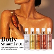 Amazon Shimmer Body Oil Face Body Gloss Oil Waterproof Moisturizing Liquid Highlight Makeup