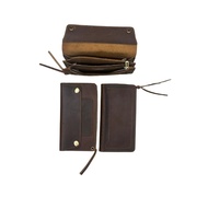 Leather Long Wallet - Premium Genuine Leather Wallet - Genuine Cowhide Leather Wallet