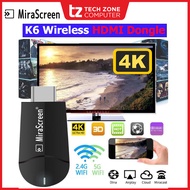 MiraScreen K6 4K Dual Band (2.4Ghz + 5Ghz) HDMI Wireless Display Dongle Mirror Screen Android
