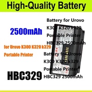 Battery for Urovo K300 K320 k329 Portable Printer HBC329 2500mAh