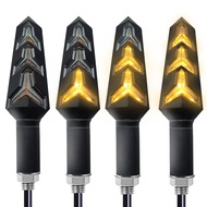 VRWEARE 4ชิ้น สัญญาณไฟเลี้ยวอเนกประสงค์มอเตอร์ไซค์ LED 12V 3 สาย ไฟเตือนแบบไหล 14หลอด ใช้ได้กับมอเตอ