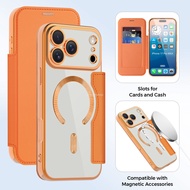 Wallet Case For iPhone 17 Pro Max 2025 Magnetic absorption Cover Orange Multi colors For iPhone 17 A