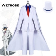 [Wetrose] Kaitou Kiddo Cosplay Costume Kid. the phantom thief Kuroba Kaito Full Set Hat Suit Cape Wi