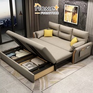 (HOME+) Sofa Bed Foldable Multifunctional Fabric Sofa Bed Living Room Folding Lazy Sofa