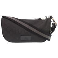 近全新 Gucci GG 圖案 449182 尼龍黑色腰包/斜背包 黑色 1083 [二手] GUCCI