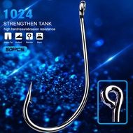 PRO BEROS 50Pcs Carp Fishing Hook 1/0-7/0# Circle Fishhooks Fishing Hooks Single Jig Barbed Fish Hoo