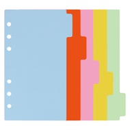 10 Sets A6 Subject Dividers Paper Sheet Punched File Card DividersTabbed Index Divider for Notebook