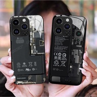 Creative Circuit Board Casing OPPO A79 A98 Find X6 X5 X3 Pro Reno 8Z 7Z 8T 6Z 5Z 2Z 9 8 7 6 5 7SE 4SE 10 Pro Plus Tempered Class Case A93S A78 A53 A11S A11X A9 A5 A9X K9s R17 Cover