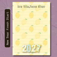 Personalized New Year Notepad | Customize Lemon Design | 2027 Paper Gift Idea | Holiday Gift Idea