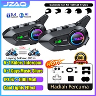 (🔥MY Stock🔥)JZAQ A25 Intercom for Helmet 6 Riders, Music Share 1000mah BT5.4 IPX67 Waterproof Interc