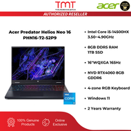 100% Genuine Acer Predator Helios Neo 16 PHN16-72-52P9 Gaming Laptop (Black) |   i5-14500HX |   8GB 
